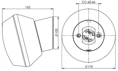 Classic Vägglampa Sned D17 IP20 Vit/Blank