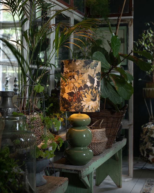 Cylinder lampskärm med solros tyg