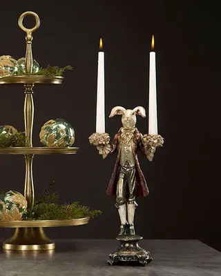 Kanin ljusstake juldekoration