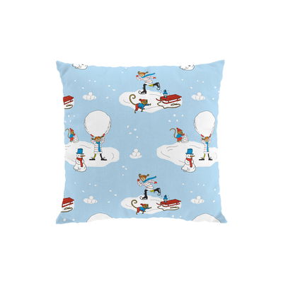 Pippi Åker Skridskor Kuddfodral 47x47cm Ljusblå