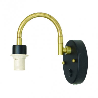 Svaneholm Vägglampa Svart/Borstad Mässing