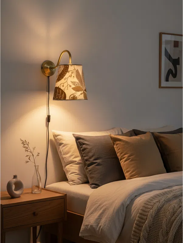 Ester Vägglampa Mässing/Grå