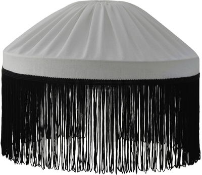 Ingela Takskärmar Vit Linne/Svart Frans