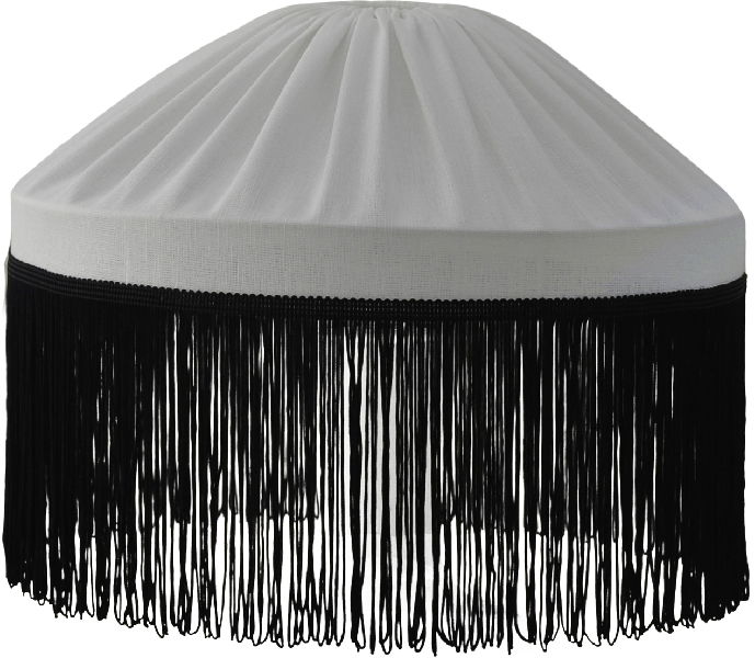 Ingela Takskärmar Vit Linne/Svart Frans