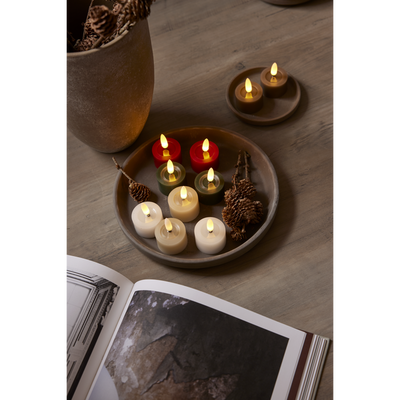 Flamme Flow värmeljus 4x5cm LED röd 2-pack
