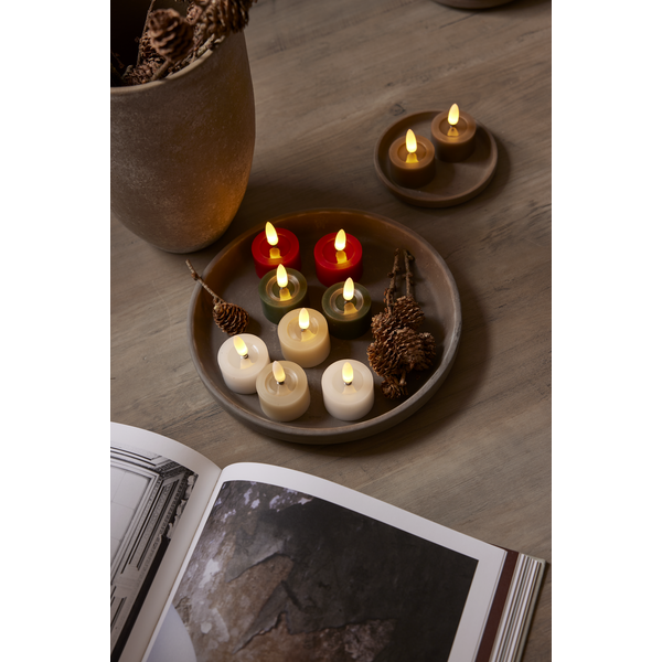 Flamme Flow värmeljus 4x5cm LED röd 2-pack