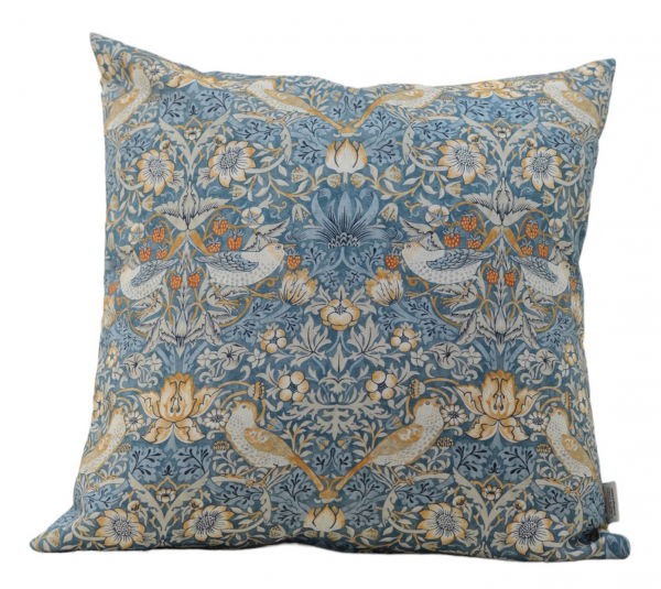 Strawberry Thief kuddfodral teal William Morris