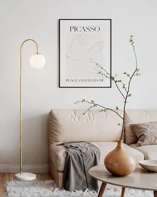 Bellagio Golvlampa 163cm Mässing/Vit