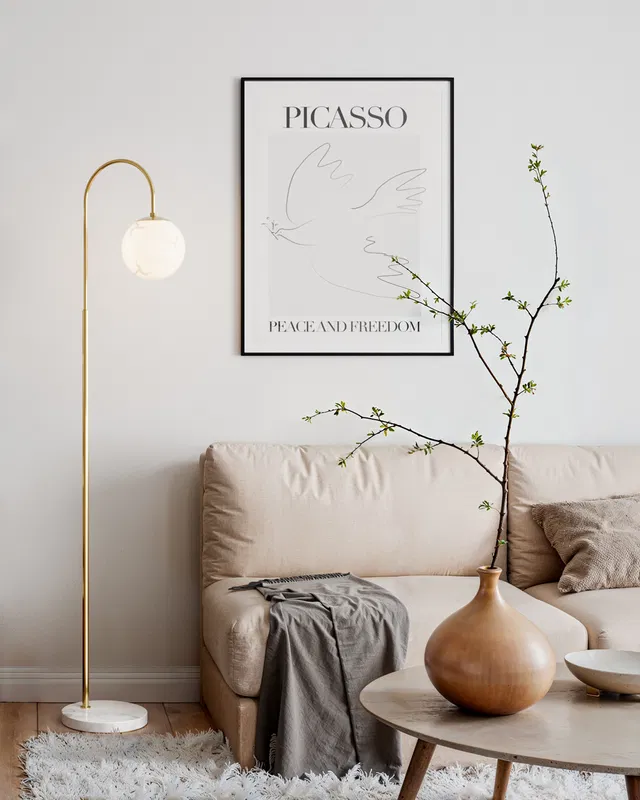 Bellagio Golvlampa 163cm Mässing/Vit