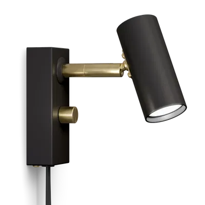 Cato LED Vägglampa Svart/Mässing