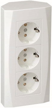 Nova Vägguttag Hörn 3-väg