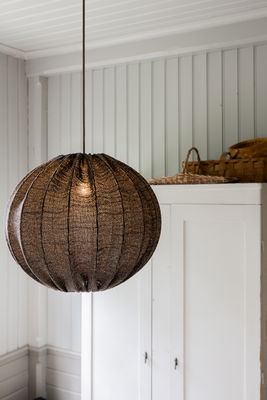 Rund mullvadsfärgad taklampa