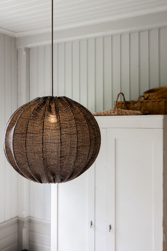 Rund mullvadsfärgad taklampa