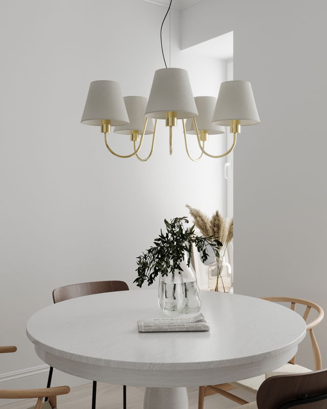 Lynx Taklampa D75 Mässing/Vit