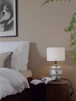 New York Bordslampa H46 Svart/Vit