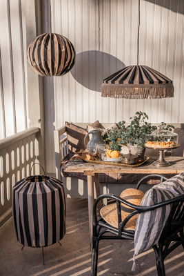 Capri taklampa 50 taupe/svart frans