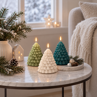 Mysiga små LED-julgranar