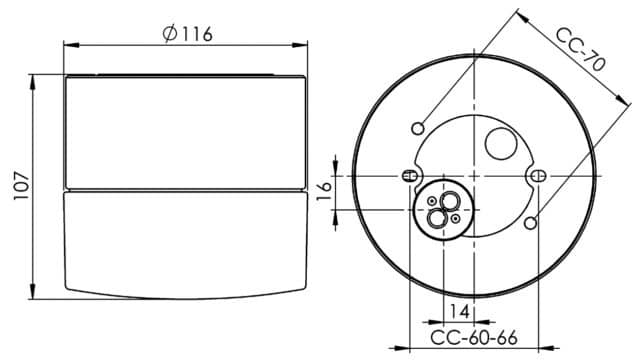 Aton Giza LED 3000K Plafond Svart/Opal IP44