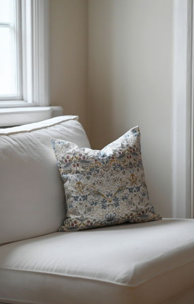 Strawberry Thief kuddfodral linen William Morris