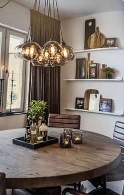 Bistro Multi Takupphänge 7xE27 med Bistro Smoke Glaskupa