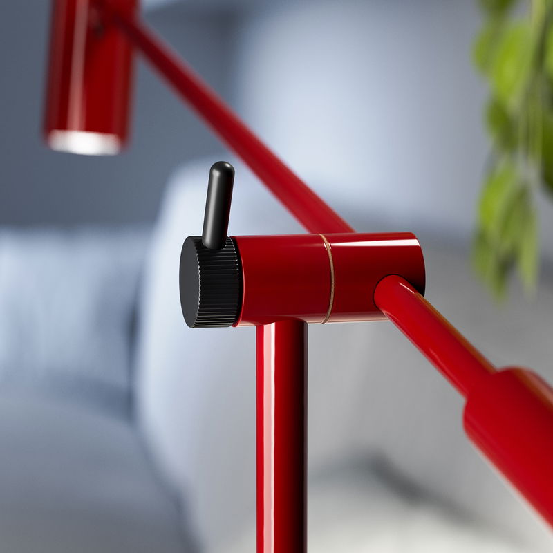 Cato LED Golvlampa Dimbar Röd/Svart