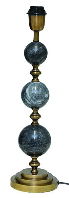 Verona Lampfot H53 Svart Marmor/Mässing