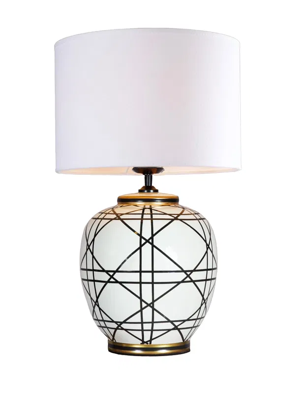 New York Bordslampa H61 Svart/Vit