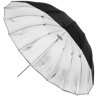 Djupt paraply (162cm Silver / svart)