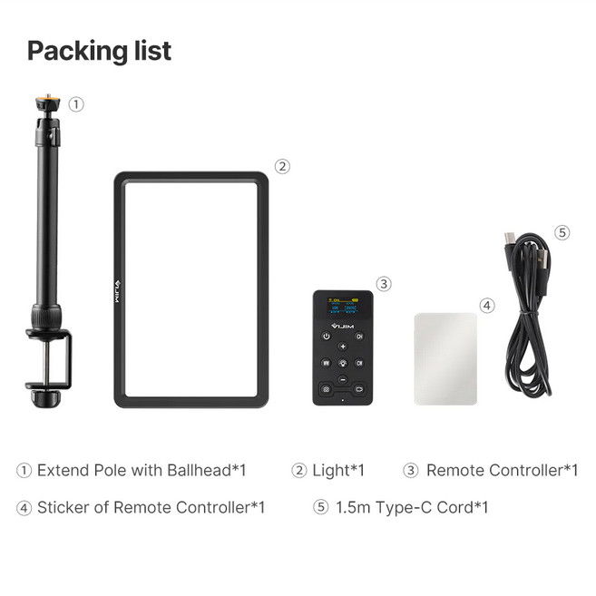 Kit med LED-panel och bordsstativ (arm)