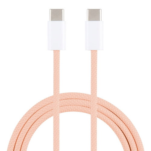 Flätad USB-C Kabel 1m (Rosa)