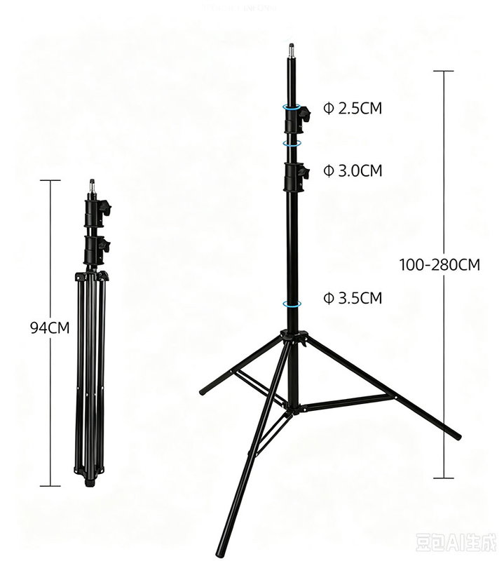 Luftdämpat studiostativ 280 cm