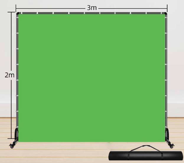 Greenscreen på hjul (2x3 meter)