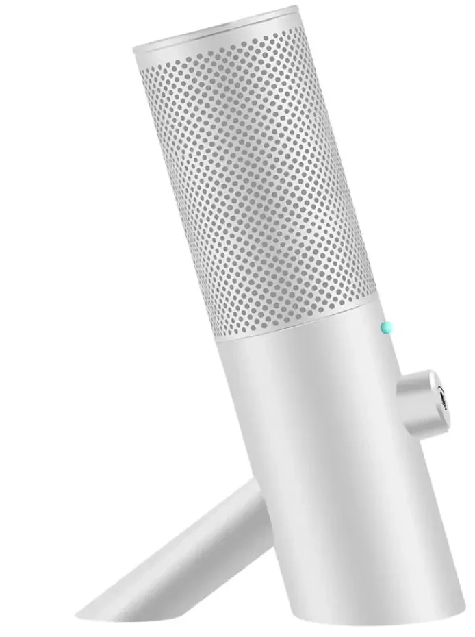Vit USB-mikrofon med RGB