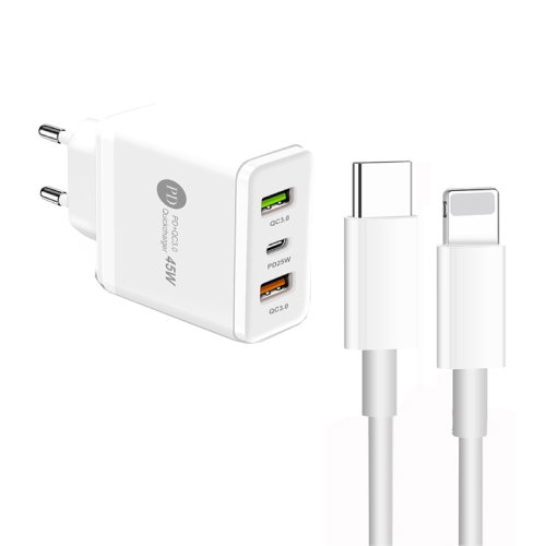 USB-C PD-laddare 45W med Lightning-kabel