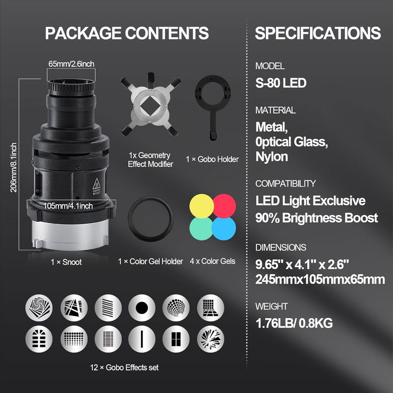 Optisk Snoot för LED S-80