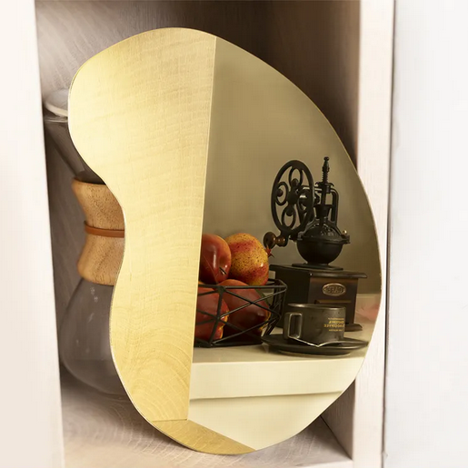 Spegel Kaffeböna Guld 19.5 x 26.5 cm