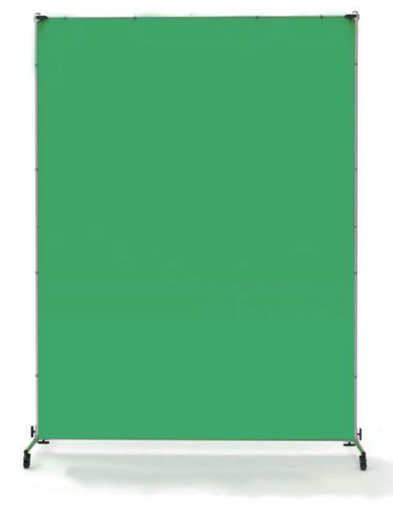 Green screen med stativ på hjul 150 x 200 cm