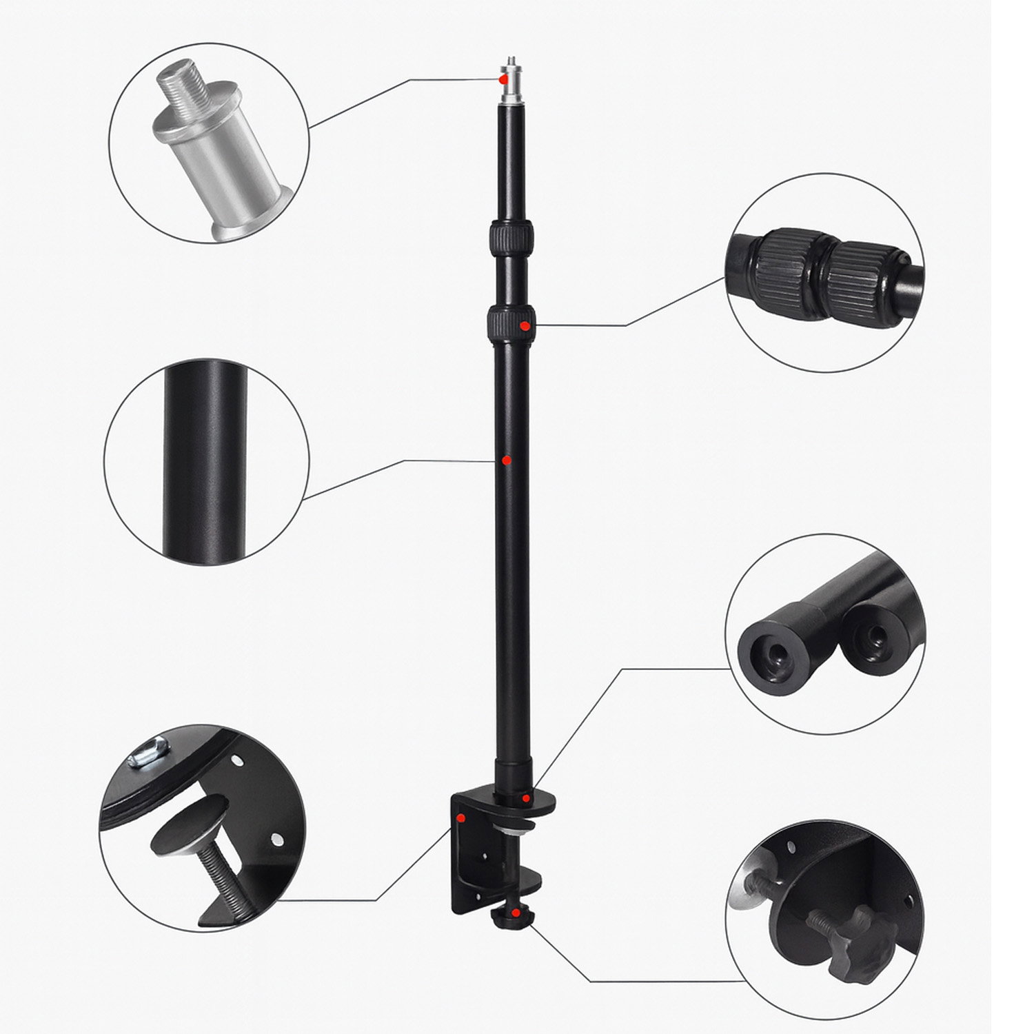 Bordsstativ för belysning 43-114 cm