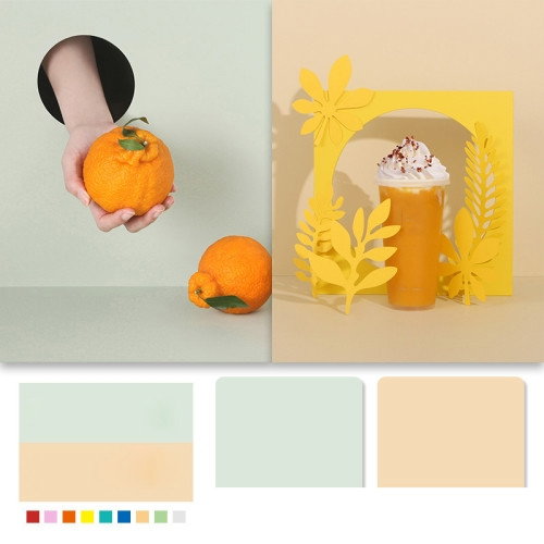 Blekgrön & Beige bakgrund för produktfoto Skiva 60x60cm