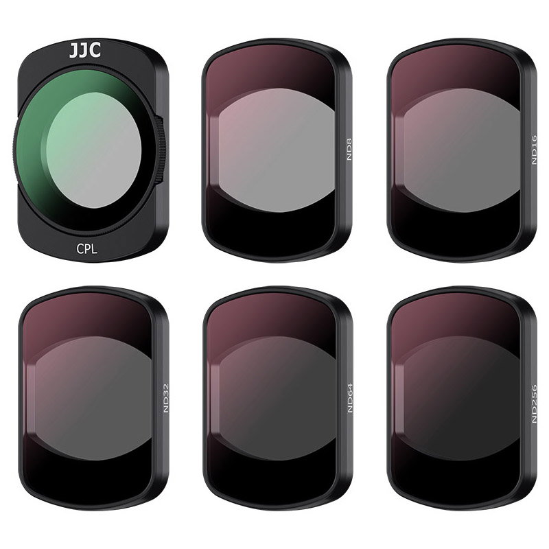 Filterset 6 delar för DJI Osmo Pocket 4 & 3 med ND8, ND16, ND32, ND64, ND256 & CPL