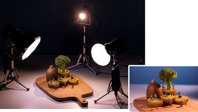 Belysning för miniatyrfotografering