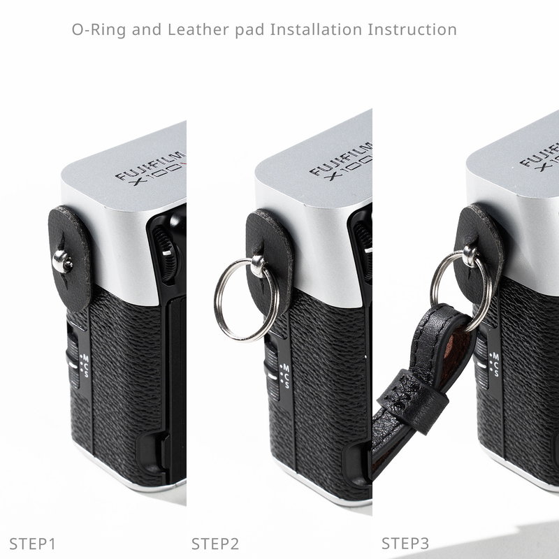 Kamerarem i svart läder