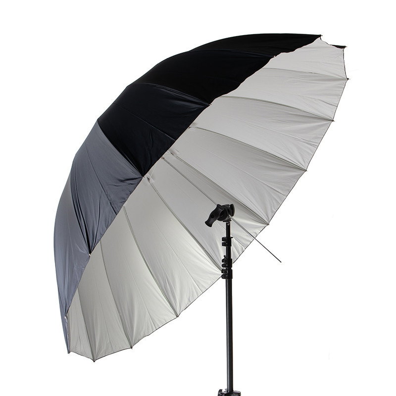 Paraply paraboliskt 16 stänger 185 cm (vit / svart 185cm)