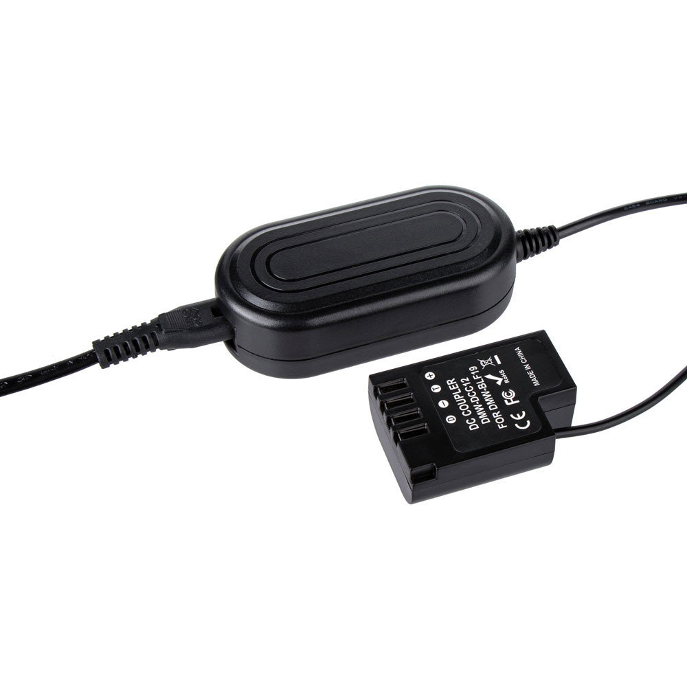AC Adapter och dummy-batteri BLF-19E för Panasonic
