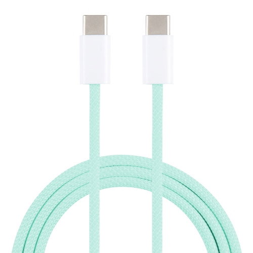 Flätad USB-C Kabel 1m (Grön)