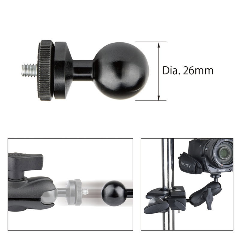 Ball Head w/ 1/4”-20 male thread