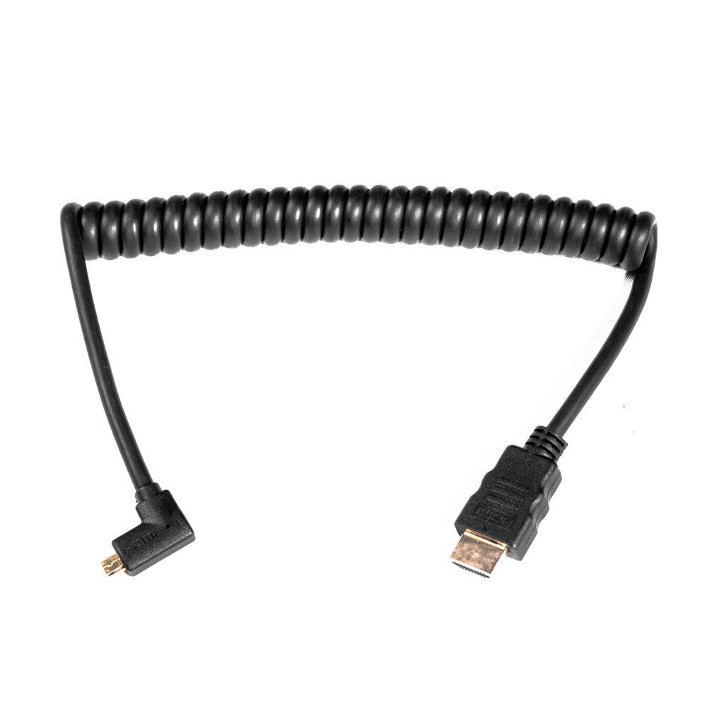 HDMI till Micro-HDMI Spiralkabel Vinklad 45cm