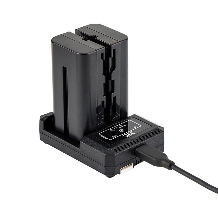 Dubbelladdare för Sonys NP-F-batterier