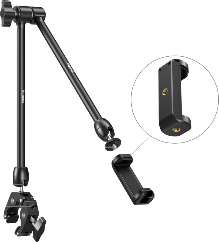 Montera mobilen i skrivbordet med en magic arm Montera mobilen i skrivbordet med en magic arm