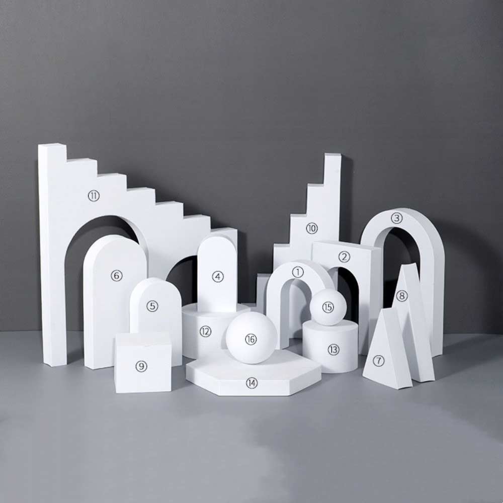16 Styling props för produktfoto och Instagram (Vit)